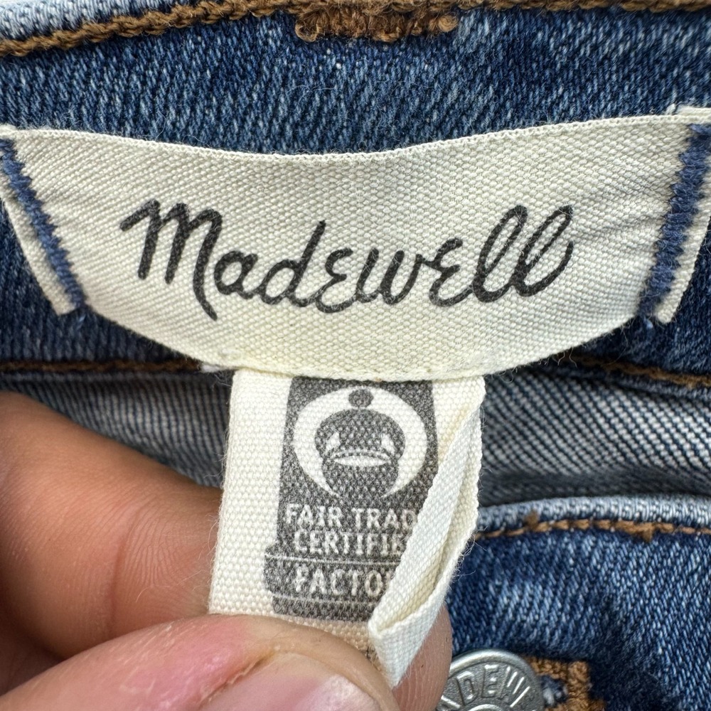 Madewell Jeans Womens 27P Blue Denim Mid-Rise Stovepipe Stretch Straight Leg - Picture 3 of 6